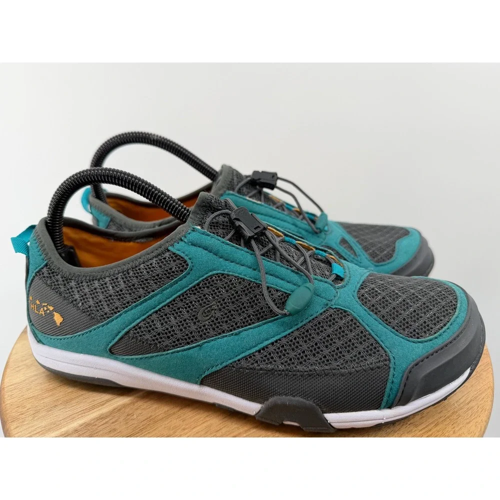 OLUKAI Eleu Trainer Water Shoes Womens US 10‎ EUR 40 Teal Grey Lace Up
